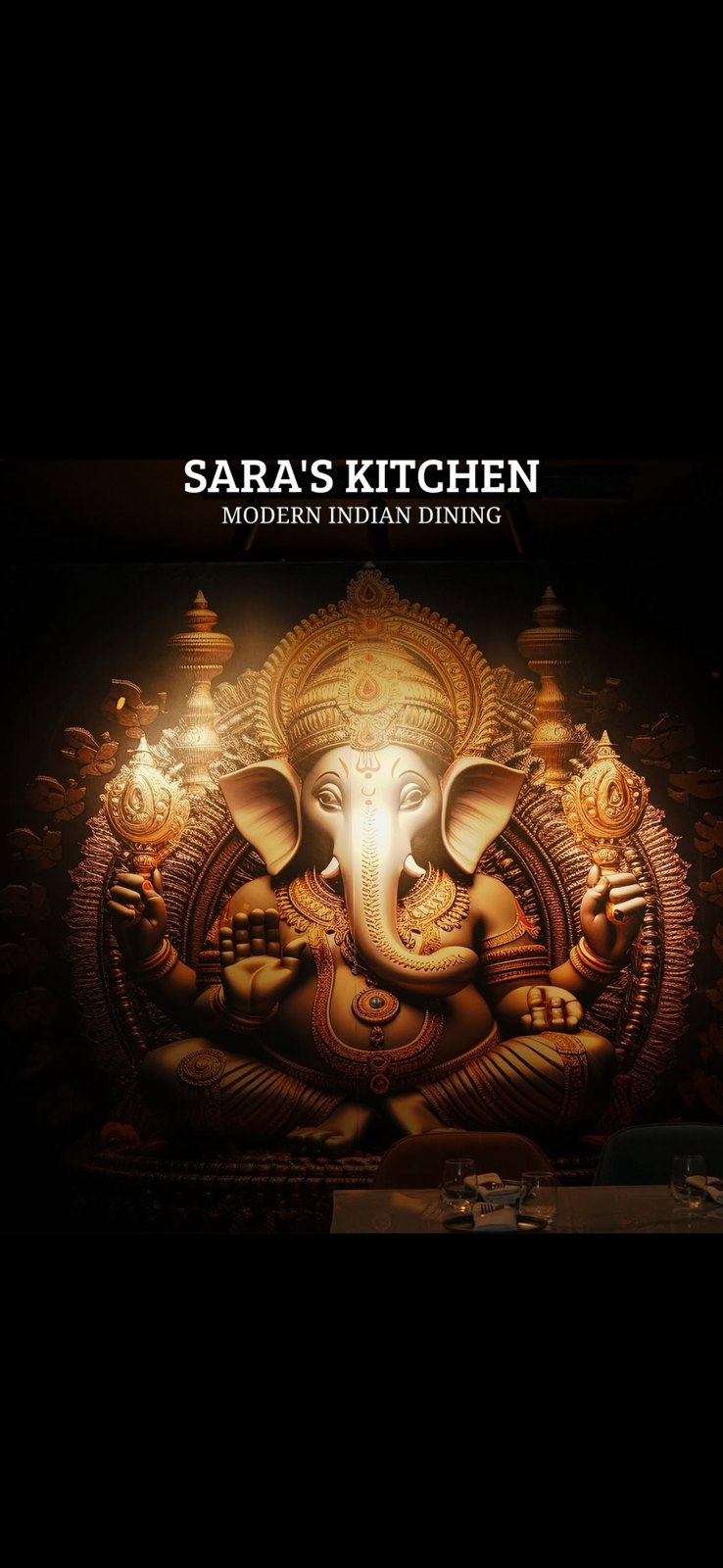 Ganesha wall at Sara’s Kitchen